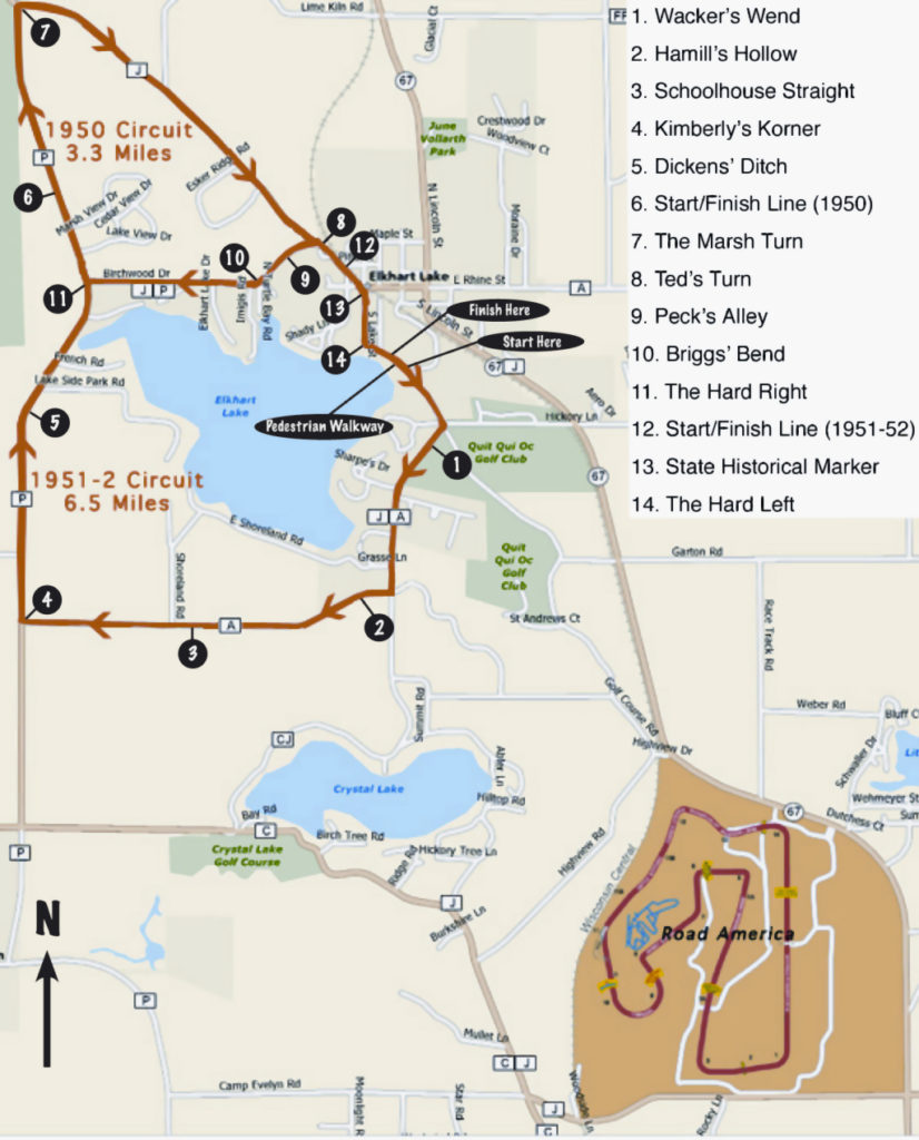Map Elkhart Lake Historic Race Circuits
